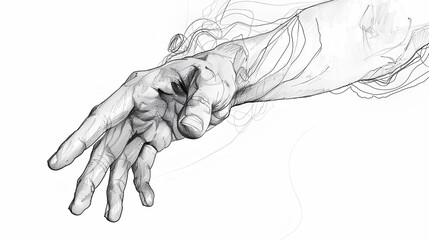 hand drawn sketch illustration of a fish, Generative Ai