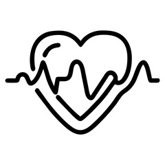 heartbeat monitor as a simple single icon logo vector illustratio, isolated on transparent background