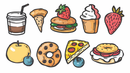 Food Vector Icon Hand drawn style vector design 