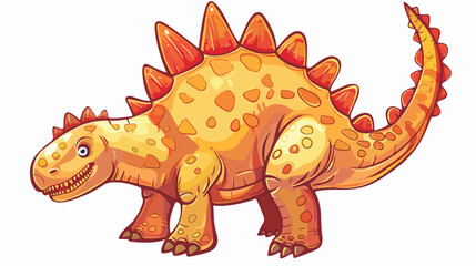 funny cartoon dino stegosaurus animal style white background