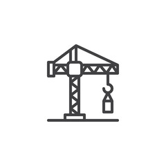 Crane lift container line icon