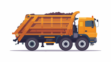 Garbage truck isolated. Vector flat style illustratio