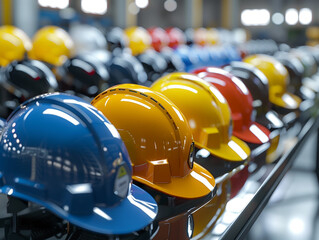 Close-up of safety glasses on a helmet, set against the backdrop of a high-energy physics laboratory, symbolizing cutting-edge research safety, high-resolution, 8K