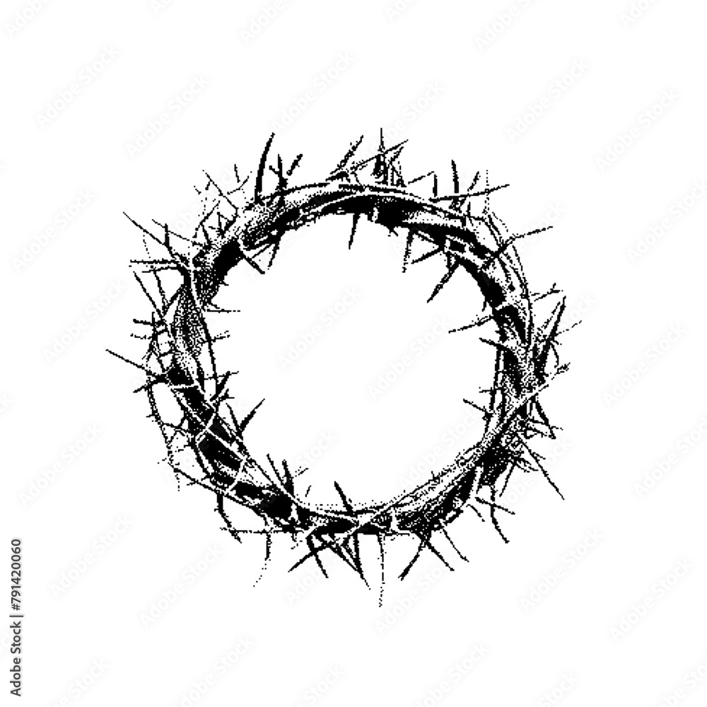 Poster vector bitmap dithering pixel wreath