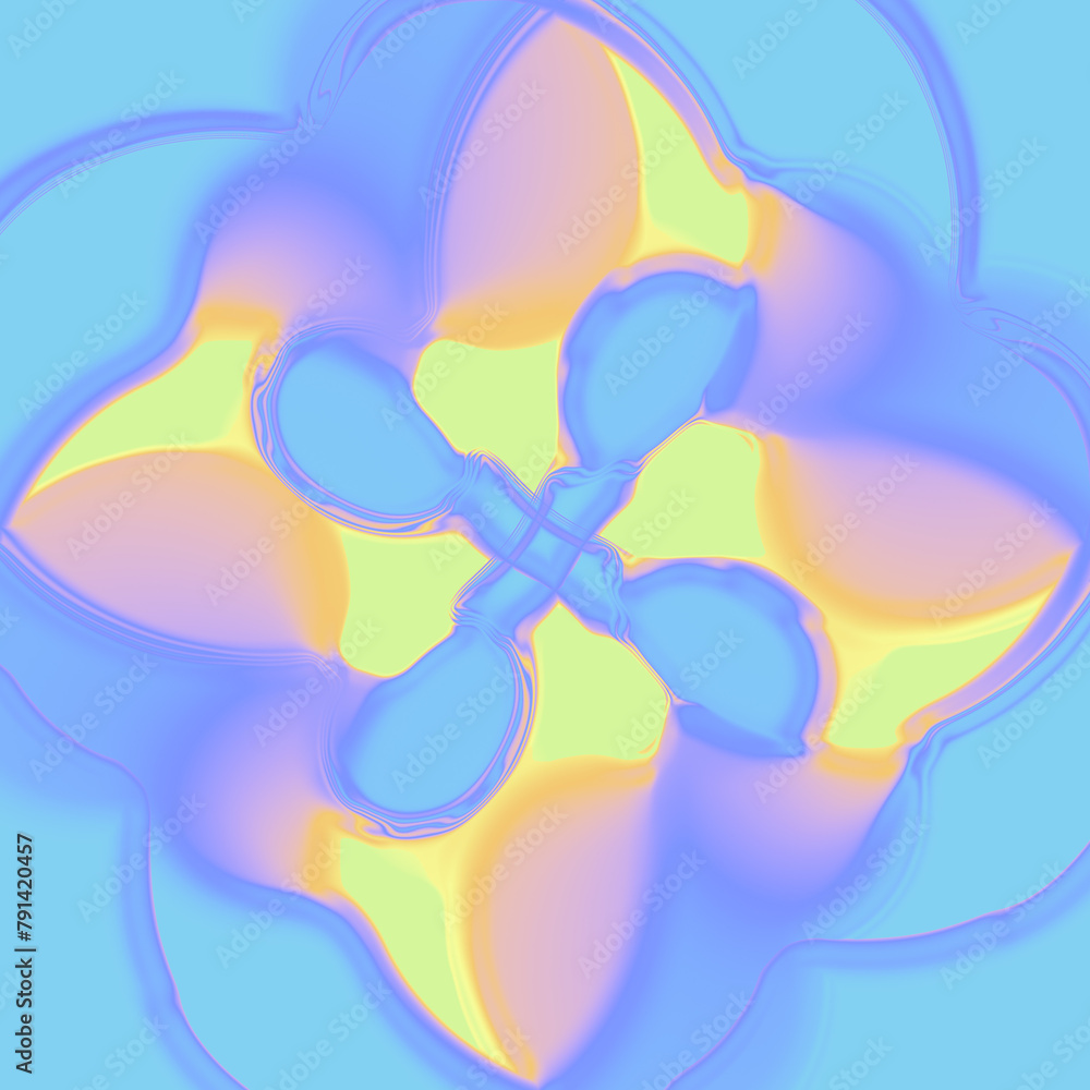 Poster 3d rendering digital illustration of an abstract organic shape in a surreal or surrealistic style