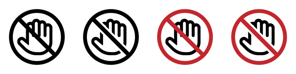 Don't touch vector icon concept designs. Don't enter vector sign set