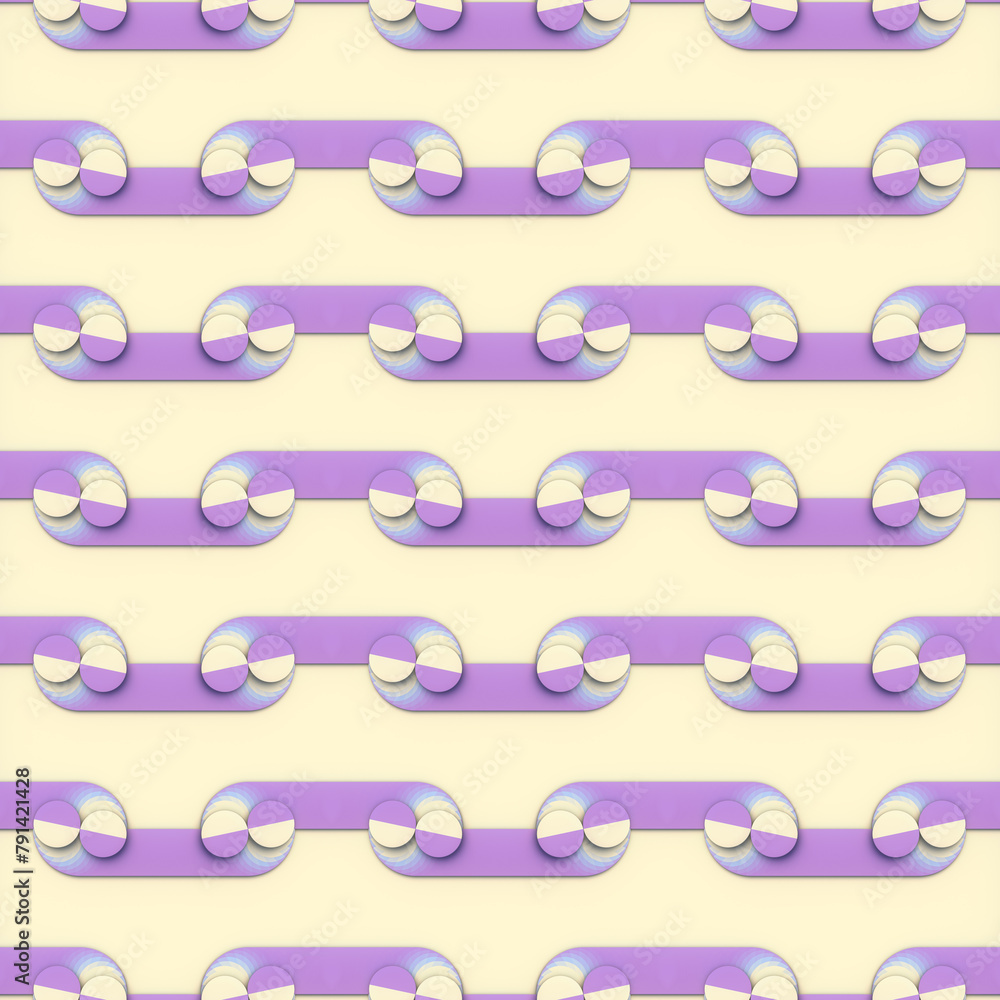 Aufkleber Abstract illustration in which brightly colored geometric shapes form complex patterns. 3d rendering