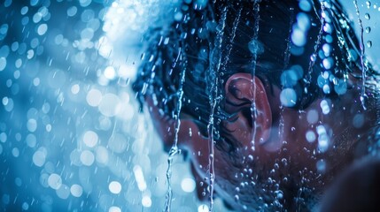 A picture of a person taking a cold shower accompanied by a description of how cold exposure can trigger the bodys natural antioxidant response to combat oxidative stress. .