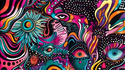 Fototapeta premium Energy and Psychedelia: A Captivating Visual Identity for Branding