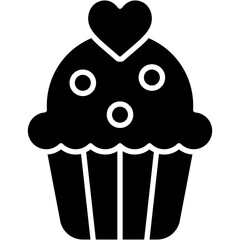 cupcake, heart , love and romance, miscellaneous, valentines day, valentine, choclate Icon