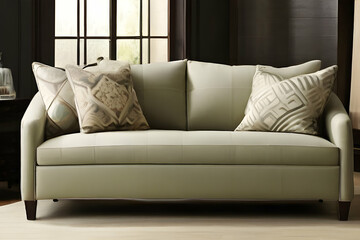 white sofa in a room furniture ai generative 