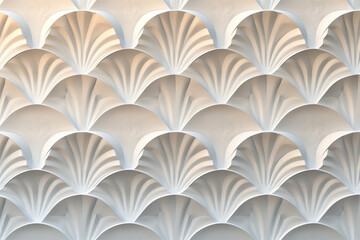 Sophisticated abstract 3d pattern. Japanese and Scandinavian style. Art deco. Background image. Created with Generative AI technology.