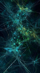 Abstract Network Lines, Digital Connectivity, Cyber Concept Background with Copy Space
