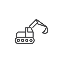 Excavator line icon