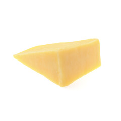 Piece of tasty cheese isolated on white