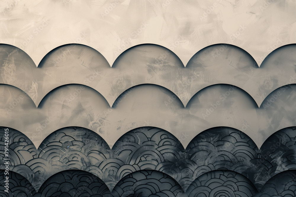 Poster sophisticated abstract 3d pattern. japanese and scandinavian style. background image. created with g