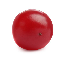 One fresh ripe cranberry isolated on white