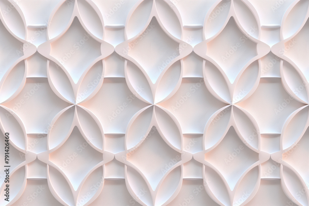 Poster Sophisticated abstract 3d pattern. Japanese and Scandinavian style. Background image. Created with Generative AI technology.