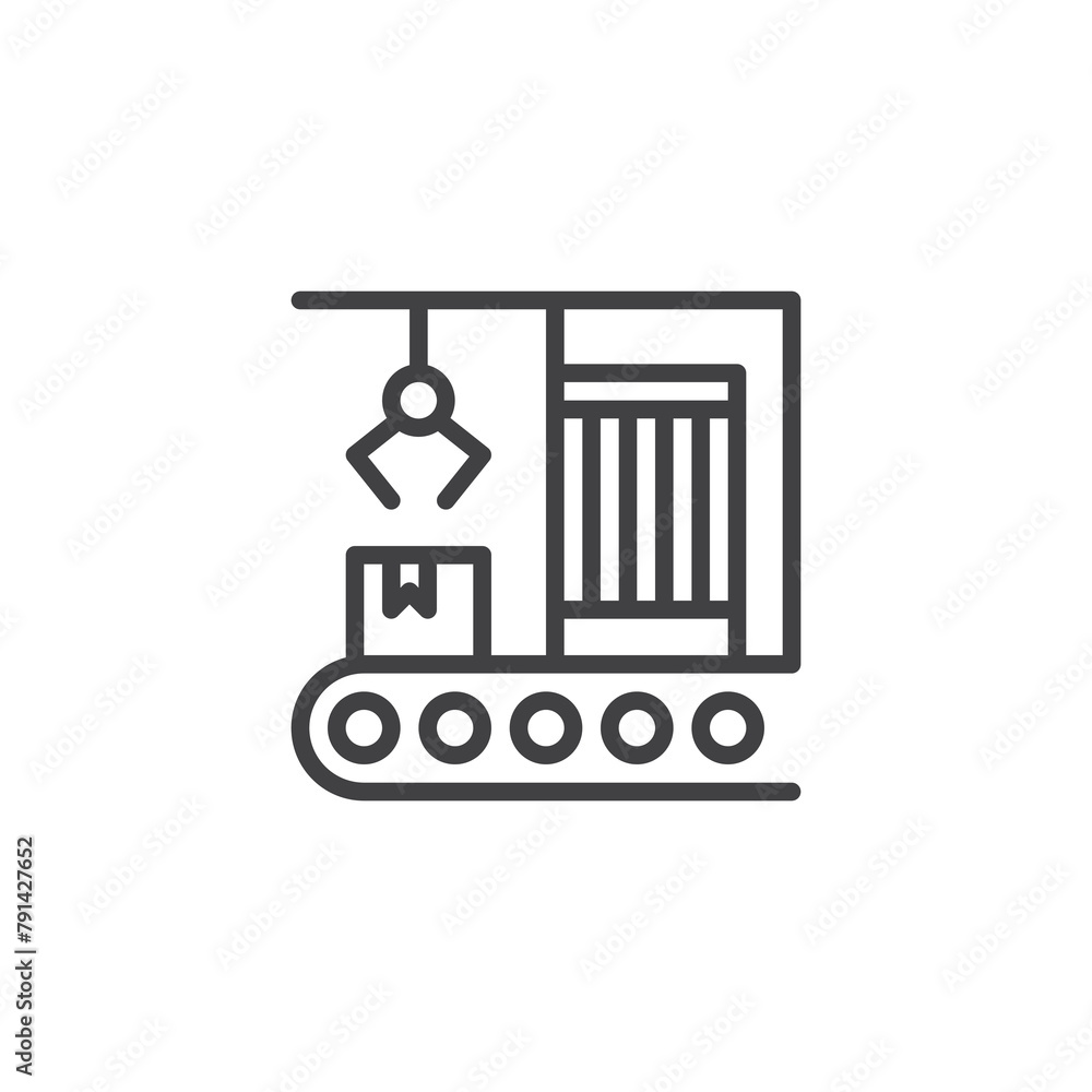 Poster Automated production process line icon