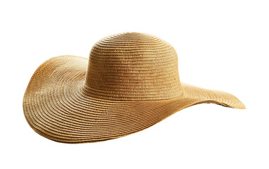 Perfect Summer Wide-Brim Sun Hat Classic and Timeless Isolated On Transparent Background PNG.