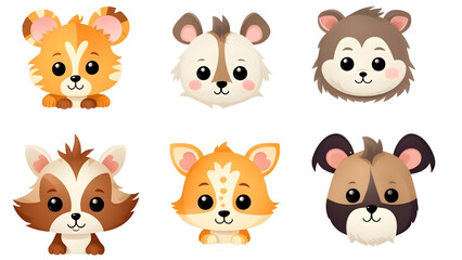 Set of Cute baby animals High quality PNG file