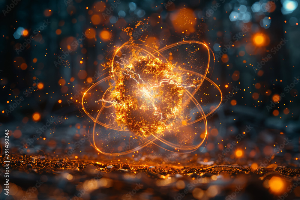 Poster unleashing the potential of atomic particles to provide a reliable and efficient energy source. conc