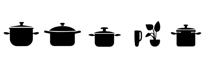 black and white pots