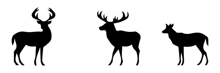 Fototapeta premium silhouette of a group of deer
