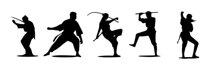 silhouettes of fiughting people