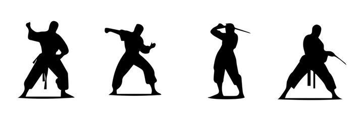 silhouettes of fiughting people