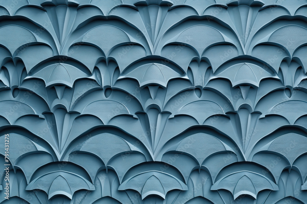 Poster Sophisticated abstract 3d pattern. Japanese and Scandinavian style. Background image. Created with Generative AI technology.