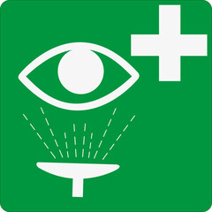 Panneau carré sur fond vert: équipement de nettoyage oeil	 - 791431862