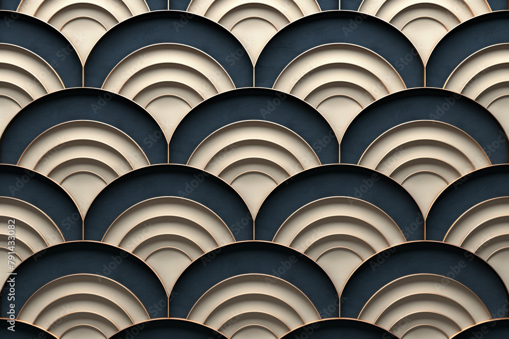 Poster sophisticated abstract 3d pattern. japanese and scandinavian style. art deco. background image. crea