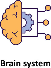 Brain system Vector icon which can easily modify or edit