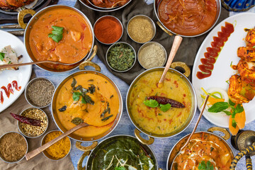 set of indian food