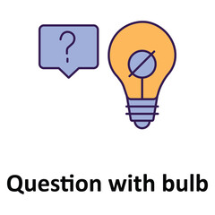 Question with bulb,Vector icon which can easily modify or edit