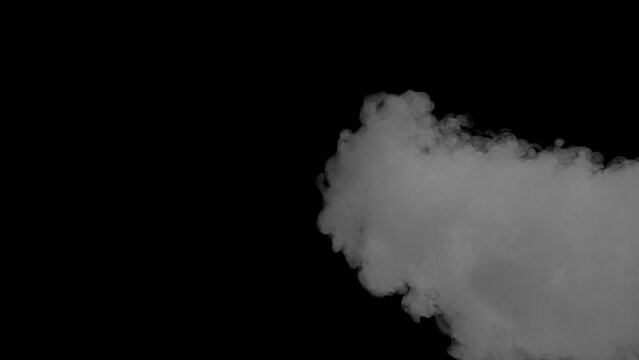 Stream of smoke on a black background slow motion