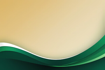 Abstract green background with wavy lines. Vector illustration.