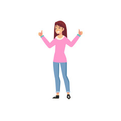 pose of woman in pink dress fashion