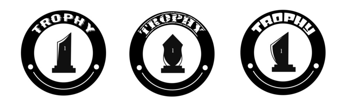 Trophy icon vector. Logo design for shop business. Stock vector.