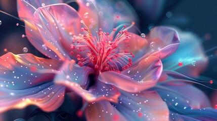 Daytime Precision on a Blooming Flower,surreal dream images,3D rendering