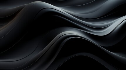 Fototapeta premium Dark 3D abstract wave forms, minimalist tech wallpaper