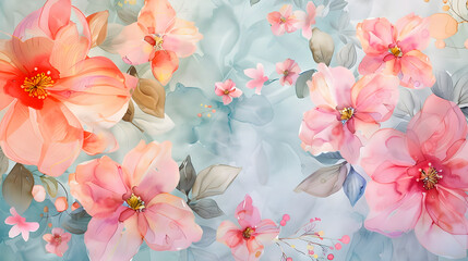 Watercolor floral background with soft colors	
