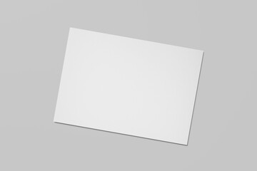 Fototapeta premium Realistic blank A4 flyer brochure for mockup. Paper or poster illustration. 3D Render.
