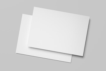 Realistic blank A4 flyer brochure for mockup. Paper or poster illustration. 3D Render.