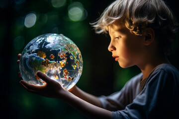 Fototapeta premium Celebration of Earth Day Generative AI picture green planet beautiful nature in danger AI pic