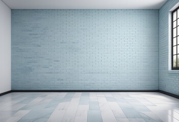 Fototapeta premium light blue brick interior wall