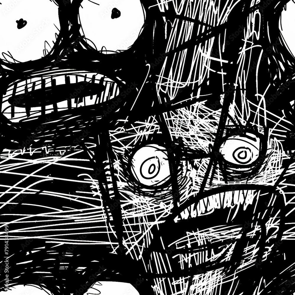 Poster scribble seamless patterns background