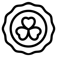 coin, shamrock, gold, clover, Saint Patrick Icon