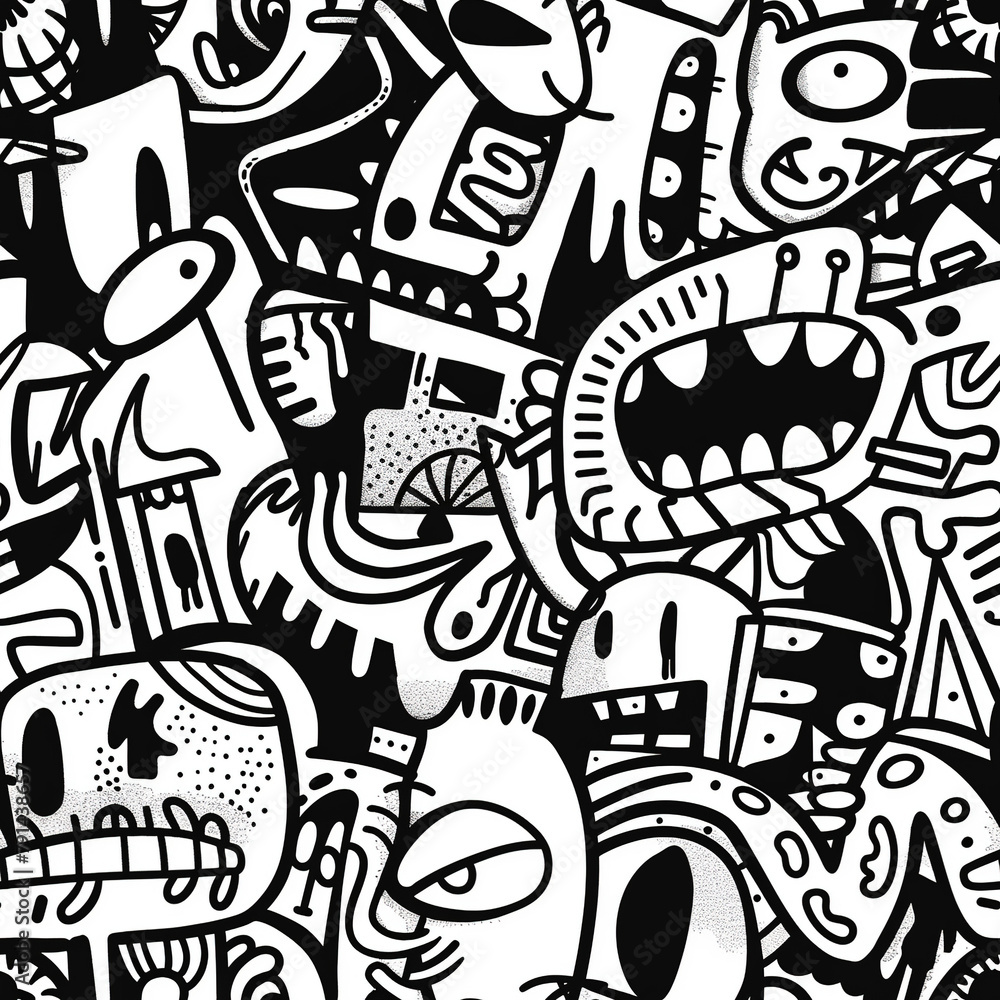 Poster scribble seamless patterns background